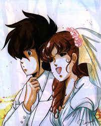 Hikaru Ichijo used to date pop idols, but he’s happier now that he’s married to a merely beautiful woman, Misa Hayase (right).